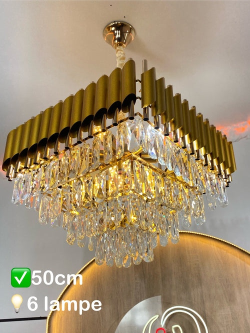 Lustre carré doré