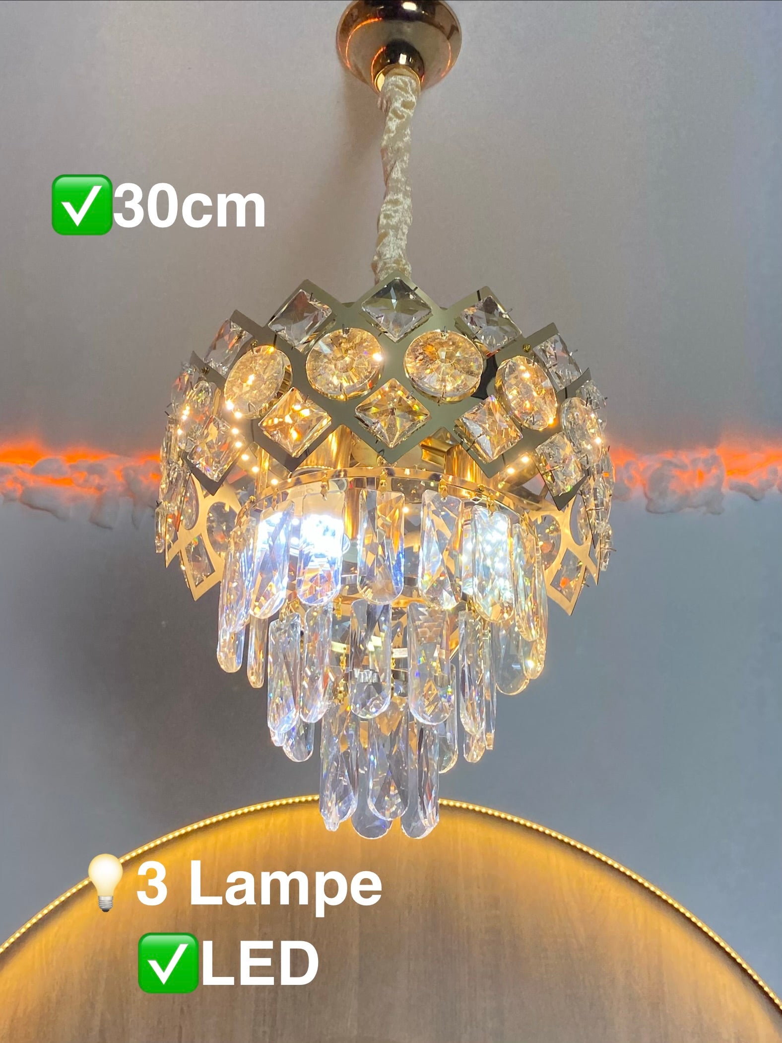 Lustre cristal LED